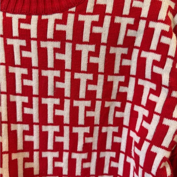 Tommy Hilfiger Red and White Crew Neck Sweater - Picture 2 of 5